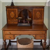 F22. Antique writing desk. 47”h x 40”w x 23”d 